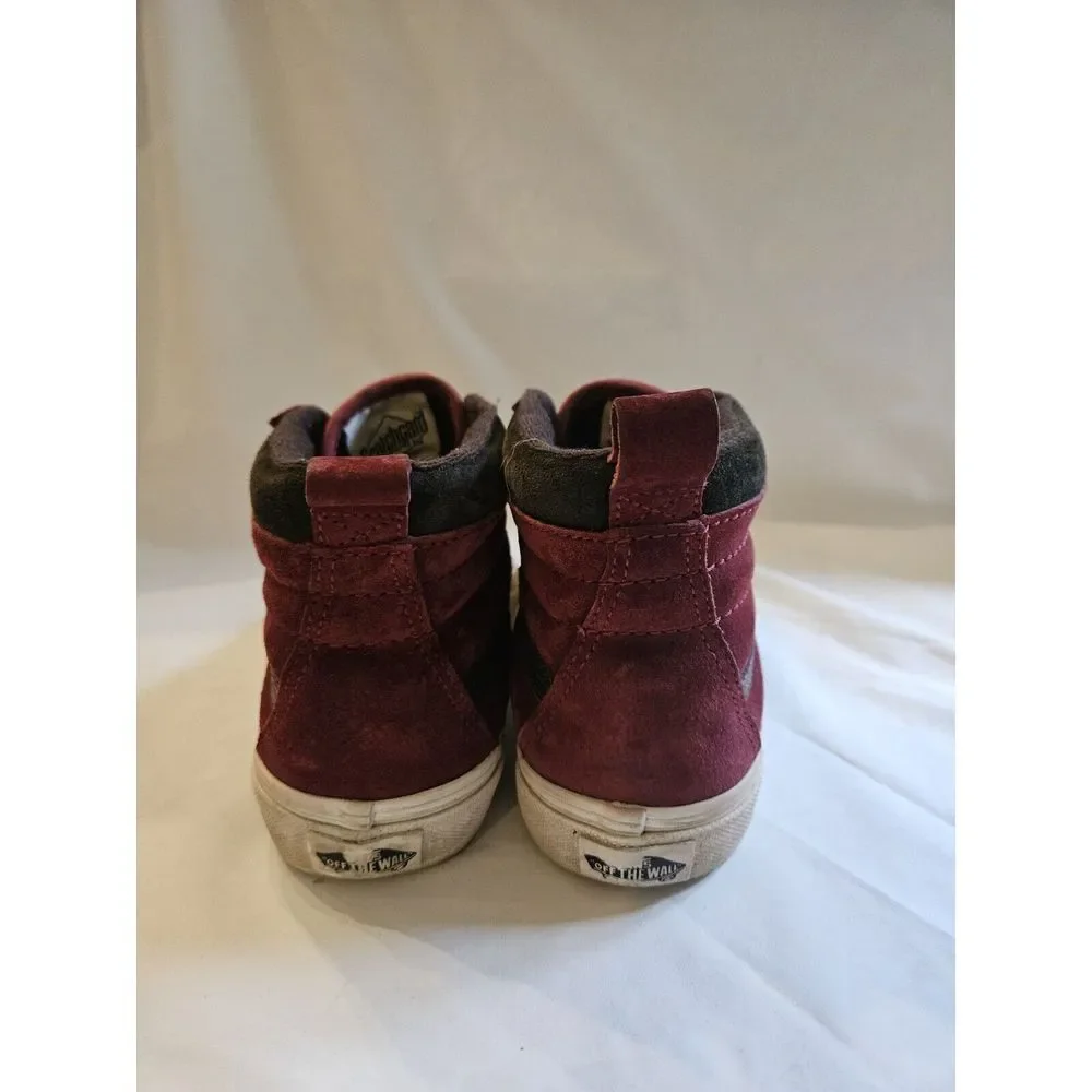 Vans Off The Wall Sk8-Hi Mte-1 Burgundy Suede‎ Skateboarding Shoes Mens 4 W 5.5